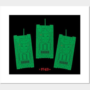 Three T-34-76 tanks. 1943 Posters and Art